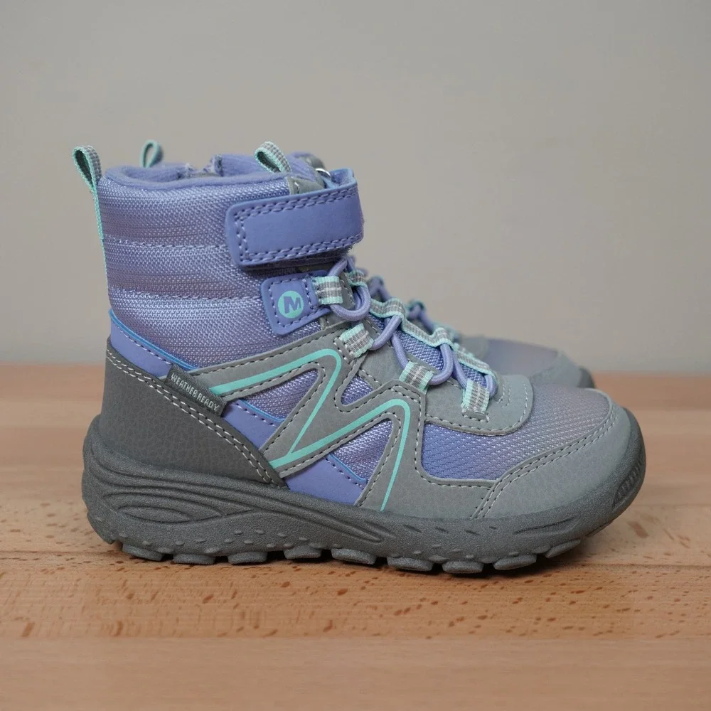 Merrell Boots Kids 11 Purple Polar Trekker Waterproof Weather Ready MK167859